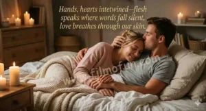 A close-up view of two hands gently intertwined against a soft, out-of-focus background, capturing a poetic moment of Intimate Closeness in Love